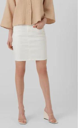 Vero Moda Jeansrock Luna 10279491 Weiß Regular Fit