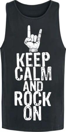 Sprüche Tank-Top - Keep Calm And Rock On - S bis XXL - für Männer - Größe M - schwarz