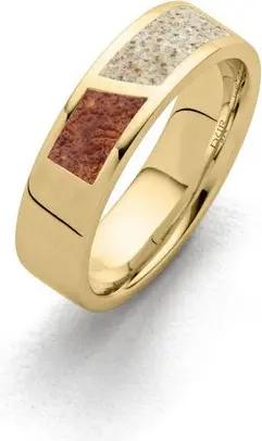 DUR Fingerring DUR Schmuck: Ring "Duett" mit Strandsand und Bernsteinsand, vergoldet