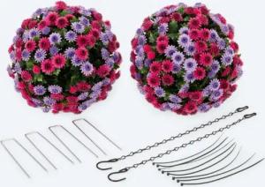 Kunstblume künstlicher Blütenball für das Beet, im Blumentopf oder zum Aufhängen Astern, Rosen, Online-Fuchs, variable Kunstpflanzen