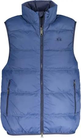 La Martina Outdoorjacke Ärmelloses Herrenhemd Blau - Kontraste, Stickerei & Taschen