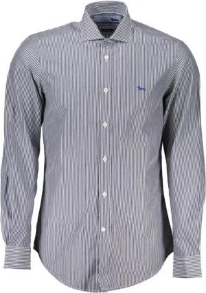 Harmont & Blaine Langarmhemd Elegantes Herrenhemd Blau - Slim Fit, Bio-Baumwolle, Kontrastdetails