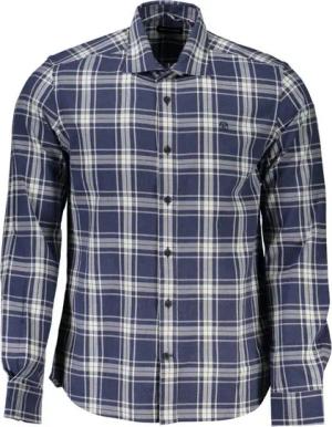 North Sails Langarmhemd Herrenhemd Blau Kariert, Regular Fit, Recycelte Fasern