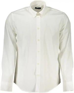 North Sails Langarmhemd Nachhaltiges Herrenhemd Weiß: Langarm, Regular Fit, Button-Down