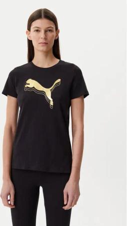 Puma T-Shirt Essentials Metallic 684995 Schwarz Regular Fit