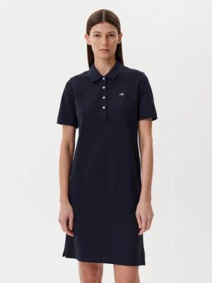 Gant Kleid für den Alltag Shield 4201529 Dunkelblau Regular Fit