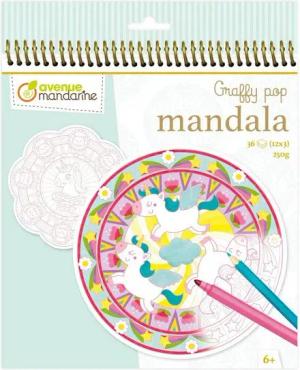 Avenue Mandarine Malvorlage 5x Graffy Pop Mandala, Magie - Mehrfarbig GY071C, My Mandarine