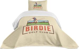Abakuhaus Tagesdecke Set mit Kissenbezügen Waschbar, Golf Birdie Golf Club Werbung