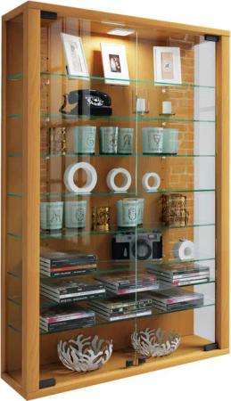 Vitrine Vitrosa Mini buche Nachbildung weiß Holzwerkstoff Holzwerkstoff