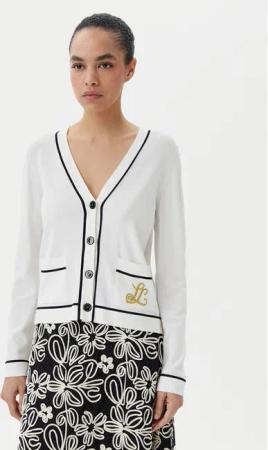 Luisa Spagnoli Strickjacke Canaria 100003 Écru Regular Fit