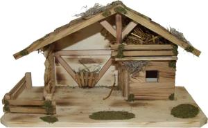 Alfred Kolbe Krippe "Krippenstall mit Massivholzboden, geflammt, Weihnachtsdeko", (1 tlg.), Echtholz