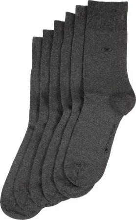 TOM TAILOR Herren Socken im 6er-Pack, grau, Uni, Gr. 39-42