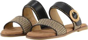 TOM TAILOR Damen Flache Sandalen mit Flechtmuster, schwarz, Gemustert, Gr. 41