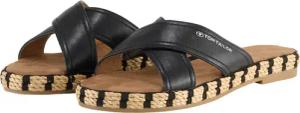TOM TAILOR Damen Sandalen mit Bastsohle, schwarz, Uni, Gr. 38