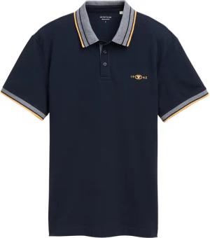TOM TAILOR Herren Piqué Poloshirt mit Stretch, blau, Uni, Gr. L