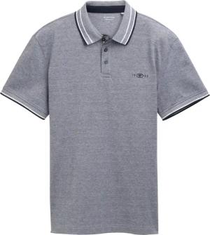 TOM TAILOR Herren Piqué Poloshirt mit Stretch, blau, Meliert, Gr. S