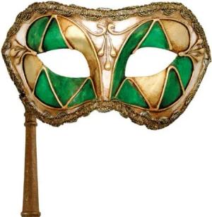 Maskworld Verkleidungsmaske Colombina arlecchino verde