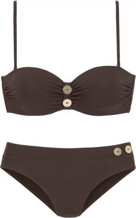 Vivance Bügel-Bandeau-Bikini mit edlen Zierknöpfen