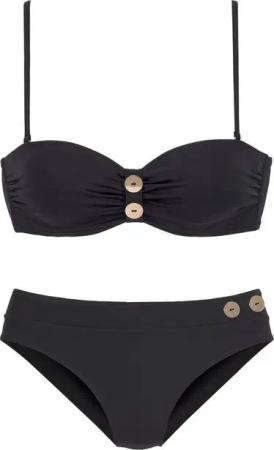 Vivance Bügel-Bandeau-Bikini mit edlen Zierknöpfen