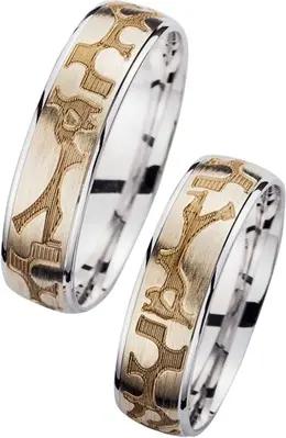 Eheringe Gelb- und Weißgold Breite 5,5 mm