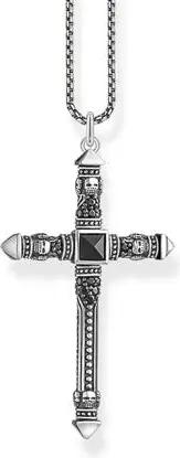 Kette aus geschwärztem Sterlingsilber mit Kreuzanhänger