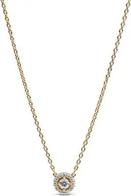Halo-Kette für Damen mit Zirkonia, vergoldet, Timeless