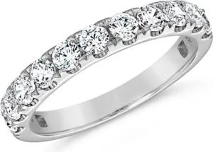 Halber Ewigkeitsring mit Diamanten, Weißgold, Platin