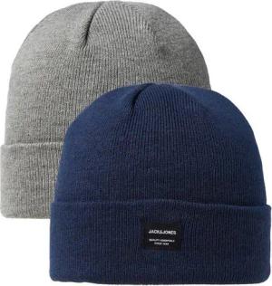 Jack & Jones Strickmütze Beanie Wollmütze Gerippte Wintermütze Cuff Hipster (2-St., casual) JACDNA BEANIE NOOS