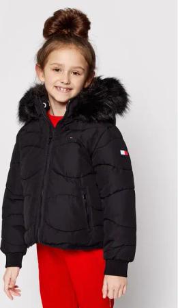 Tommy Hilfiger Winterjacke Tonal Fur KG0KG05970 M Schwarz Regular Fit