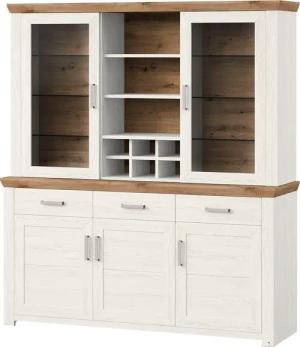 set one by Musterring Schrank-Set "York", (2 St.), mit Glastüren, wahlweise mit Beleuchtung, 3 Farben, Breite 184 cm
