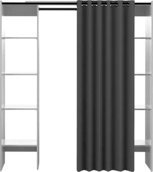TemaHome Garderobenschrank "TOM", Schrank mit Vorhang, ausziehbar auf Breite 185,3 cm