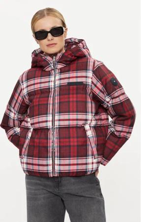 Tommy Hilfiger Winterjacke New York Tartan WW0WW40233 Rot Relaxed Fit