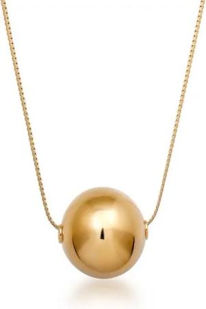 Elli Premium Kette mit Anhänger Kugel 925 Sterling Silber vergoldet, Kugel