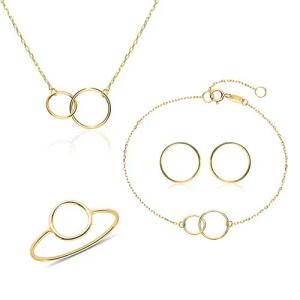 375er Gold Kette, Armband, Ohrstecker und Ring