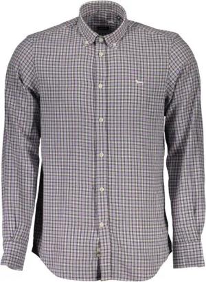 Harmont & Blaine Langarmhemd Violettes Herrenhemd: Regular Fit, Button-Down, Kontrastdetails