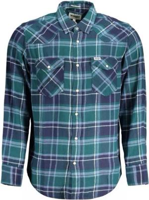 Wrangler Langarmhemd Herrenhemd Langarm Grün im Schottischen Muster – Regular Fit