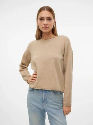 Vero Moda Strickpullover "VMGOLD ROLL LS O-NECK PULLOVER GA"