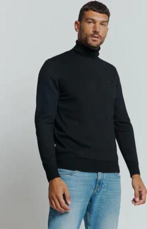 NO EXCESS Rollkragenpullover, mit Logo-Badge