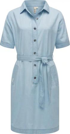 Ragwear Jeanskleid "Rozyna Denim", Midikleid in Denim-Optik mit Haifisch-Kragen