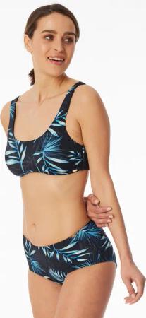 Bustier-Bikini-Top Jersey recycelt Palmen multicolor - Aqua 42