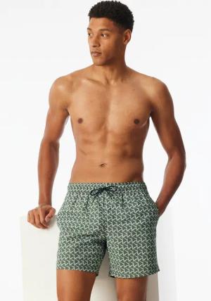 Badeshorts Webware recycelt khaki gemustert - Aqua 7