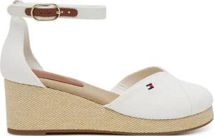 Tommy Hilfiger Halbschuhe Flag Closed Toe Mid Wedge Espad FW0FW08657 Weiß