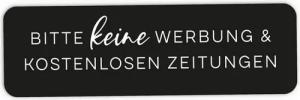 NORDEULE Aufkleber Keine Werbung & keine kostenlosen Zeitungen, (im 4er Set), 6,8 x 2,1 cm