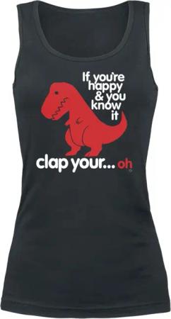 Goodie Two Sleeves Top - Sad T-Rex - S bis XXL - für Damen - Größe XL - schwarz