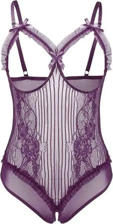 RWEUOQ Set: Corsage Damen Dessous Reizwäsche Sexy superdünne transparente Spitzen-BH-Set Unterwäsche Reizwäsche Outfit Negligee Sexy Spitze Curvy Nachthemde