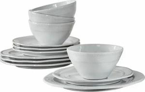 Mirabeau Geschirr-Set Geschirr 12er Set Alentejo weiß, Steinzeug