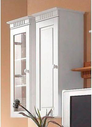 Home affaire Hängevitrine "Cubrix, wahlweise mit oder ohne Glastür", aus schönem massivem Kiefernholz, Breite 35 cm, Höhe 85 cm