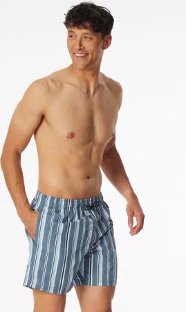 Badeshorts Webware recycelt Streifen atlantikblau - Aqua 4