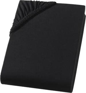 yadetextil Spannbettlaken Spannbettlaken, Jersey, Gummizug: Rundumgummi, Spannbettlaken Boxspringbett 180x200 - 200x220 cm. Schwarz