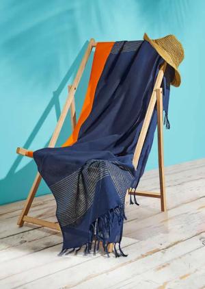 Strandtuch - dunkelblau - Gr. Einheitsgröße von Goldner Fashion